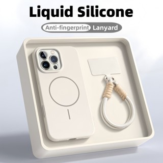 Ốp điện thoại mềm silicon chống vân tay mới mờ cho iPhone 16 15 14 13 12 11 Pro Max Ốp lưng Dây buộc 16pro sang trọng từ tính chống sốc 15pro Ốp lưng 13pro màu hồng