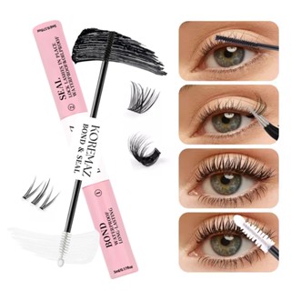 KOREMAZ Double End 5ml + 5ml Lông Mi Keo Áo Mưa Mascara Đen Chống Thấm Nước Lông Mi Giả Trang Điểm Keo Dán