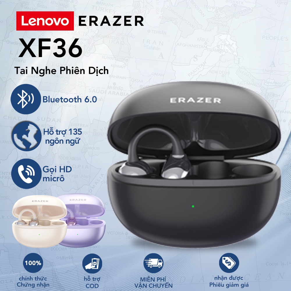 Lenovo Erazer XF36  Tai Nghe Phiên Dịch Tai Nghe Không Dây  Bluetooth 6.0 Ows AI Dịch thuật hai chiều trong 134 ngôn ngữ tai nghe không   Tai Nghe Ngủ Thanh HIFI âm nhạc | BigBuy360 - bigbuy360.vn