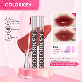 [LIVE] Combo - Son bóng gương Colorkey Airy Series, Son môi hoàn thiện chống chuyển và bóng, 1.7g * 2