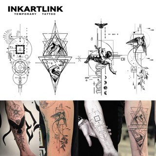 Inkartlink Đường Dài Tối Giản Cánh Tay Hình Xăm Tạm Thời Miếng Dán Dành Cho Nam, Hình Xăm Ma Thuật Tay Dài Chống Thấm Nước Lớn, Kéo Dài Đến 15 Ngày Hình Xăm Giả, Bộ Hình Xăm Bán Thường Trực