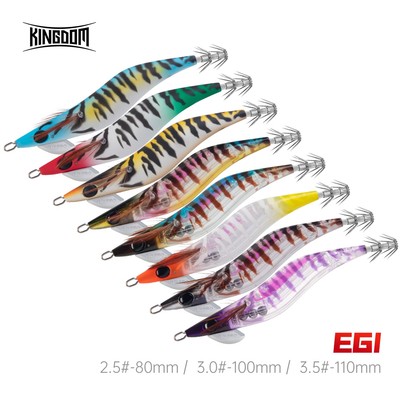 Mồi câu cá Kingdom EGI SHRIMPER 80mm / 100mm / 110mm 10g / 15.5g / 19.5g Mồi mực Chìm Mồi chìm Mực Jig tôm Dạ quang mực Wobbler
