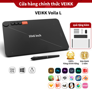 Bảng vẽ điện tử VEIKK Voila L 10X6 inch Cấp 8192 290 PPS pin miễn phí  Nâng cấp vật liệu bề mặt
