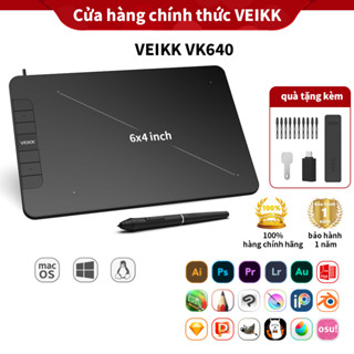 Bảng Vẽ Điện Tử VEIKK VK640 máy tính bảng vẽ 6x4 inch tương thích với Windows Mac Android