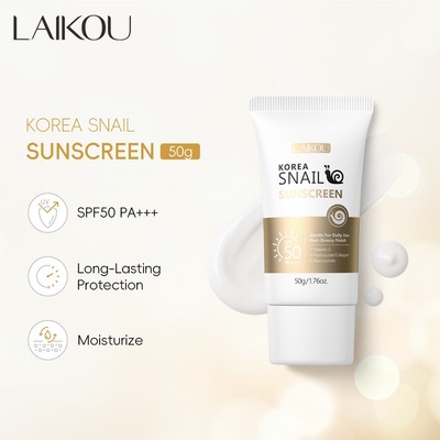 LAIKOU KOREA SNAIL SUNSCREEN 50g SPF50 PA + + + Chống tia cực tím Không nhờn Không trắng Cast Dưỡng ẩm Làm mềm