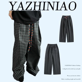  YAZHINIAO Quần nam xu hướng Mỹ kẻ sọc cổ điển mỏng Nhật Bản lười biếng quần thẳng 
