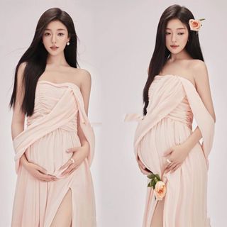  Váy Hồng Kiểu Mới Dùng Làm Đạo Cụ Chụp Ảnh Cho Mẹ Bầu 