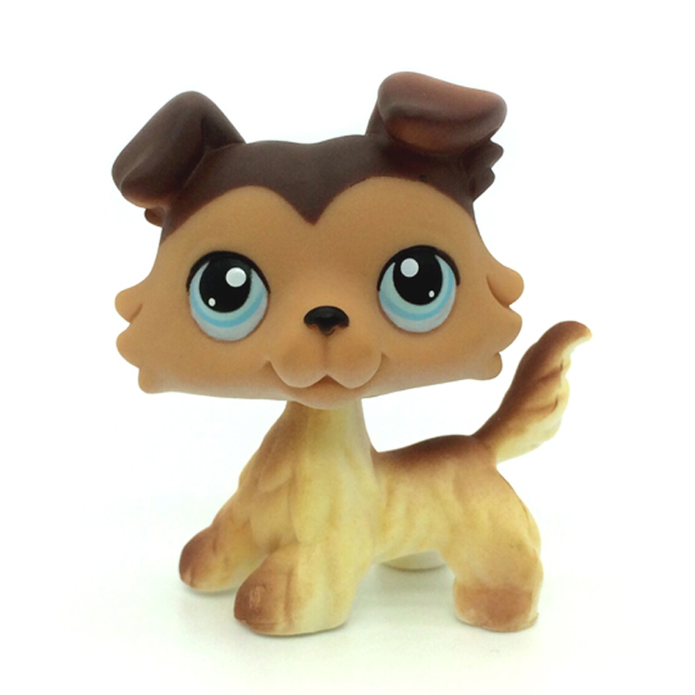 Littlest Pet Shop LPS 58 Brown Collie Dog Puppy Blue Eyes LPS Animal Toy