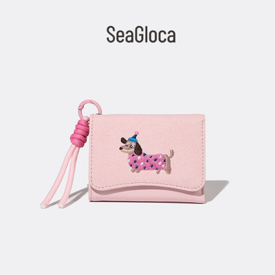 SeaGloca Hoạt Hình Dễ Thương Hình Poodle Ví Nhỏ Đựng Thẻ Đa Năng Dây Đeo Ngắn Ví Nữ  20