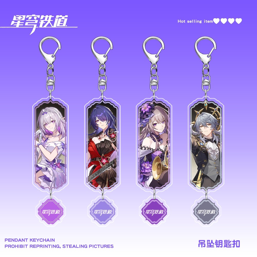 Trò Chơi Honkai Star Rail Castorice Jingyuan Chủ Nhật Acheron Acrylic Mặt Dây Chuyền Móc Khóa Túi Tr