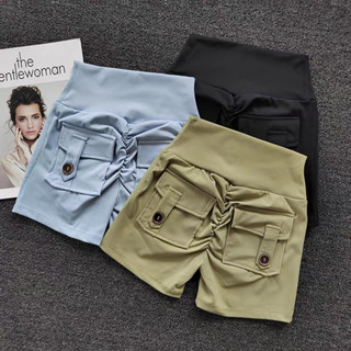 Quần ngắn đi xe đạp tập Yoga dành cho nữ có túi nâng mông nâng cơ thể dục Quần short chạy bộ đi xe đạp Quần tập thể dục Quần short tập luyện lưng cao