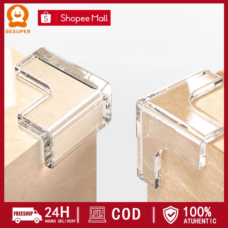 BESUPER Bịt góc bàn, bọc cạnh bàn kính, cạnh tủ vuông bằng silicon an toàn cho bé