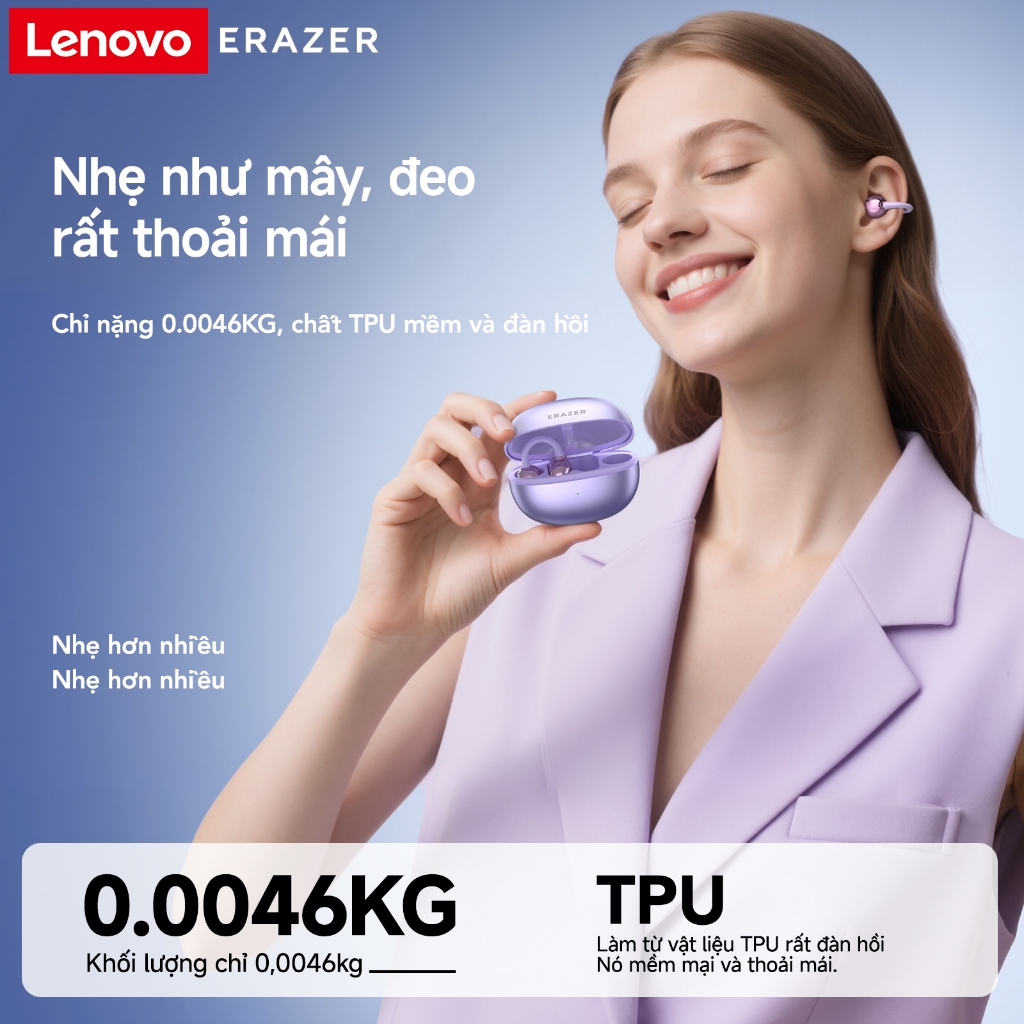 Lenovo ERAZER XF36 Tai Nghe Phiên Dịch Al Dịch thuật thời gian thực thông minh Tai nghe Bluetooth loại bỏ tiếng ồn Tai nghe không dây Bluetooth 6.0 Tai nghe không dây âm thanh nổi HiFi Tai nghe dẫn truyền xương | BigBuy360 - bigbuy360.vn
