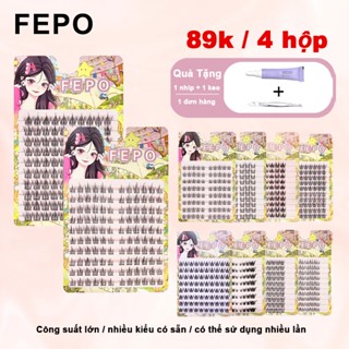 【89k   4 hộp   FEPO Lông mi giả 10 tầng thoải mái và không trọng lượng có thể tái sử dụng 10-13mm 
