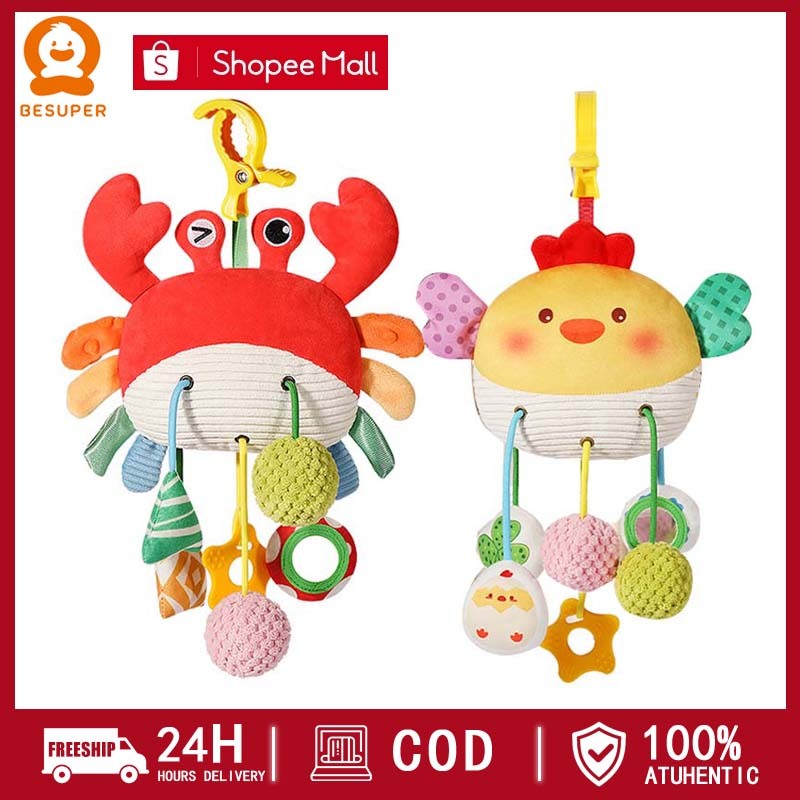 BESUPER Đồ Chơi Cho Bé Xe Đẩy Lục Lạc Mặt Dây Chuyền Giường Bé Treo Chuông Hoạt Hình Động Vật Với