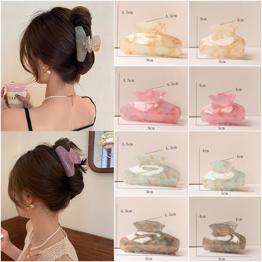 Hàn Quốc Bầu Trời Đầy Sao Kẹp Tóc Fine Long Lanh Acetic Acid Smudged Bắt Kẹp Tính Khí Tóc Nhẹ Nhàng Bắt Cá Mập Kẹp Mũ Đội Đầu