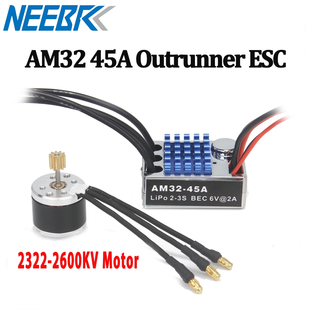 Neebrc 2322 2600KV Động cơ vượt trội không chổi than Động cơ bánh xích chống nước với AM32 45A ESC k