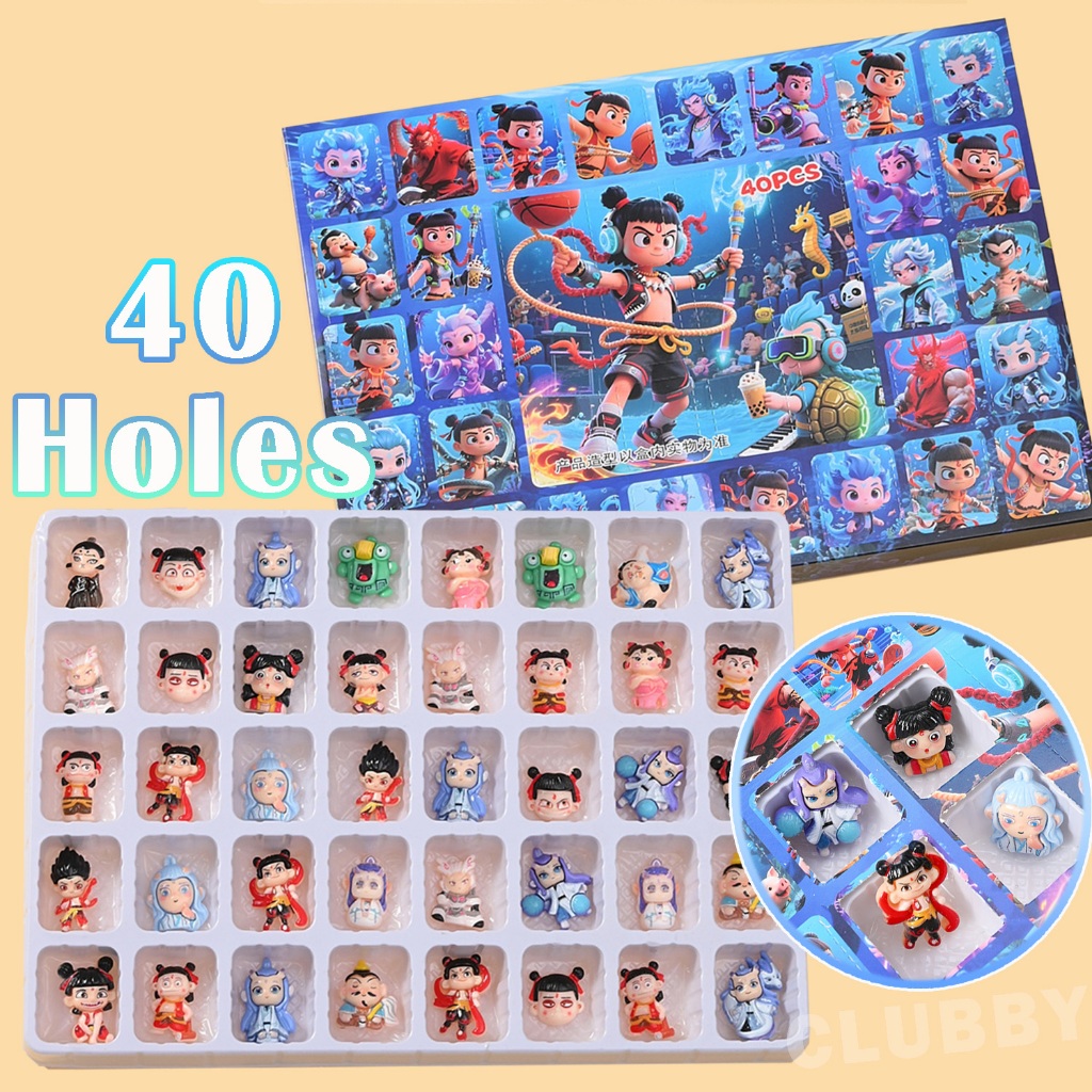 40 Lỗ natra blind box Hộp Quà Poke nezha ngao bính Figure Nhựa resin Hộp mù đồ chơi quà sinh nhật