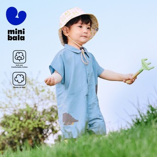  Bộ áo liền quần trẻ em phong cách công sở mùa hè minibala dành cho bé trai và bé gái quần áo bò hình khủng long dễ thương 