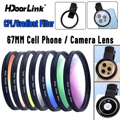 HdoorLink 67mm CPL phân cực đa năng, ống kính lọc cho điện thoại di động và máy ảnh