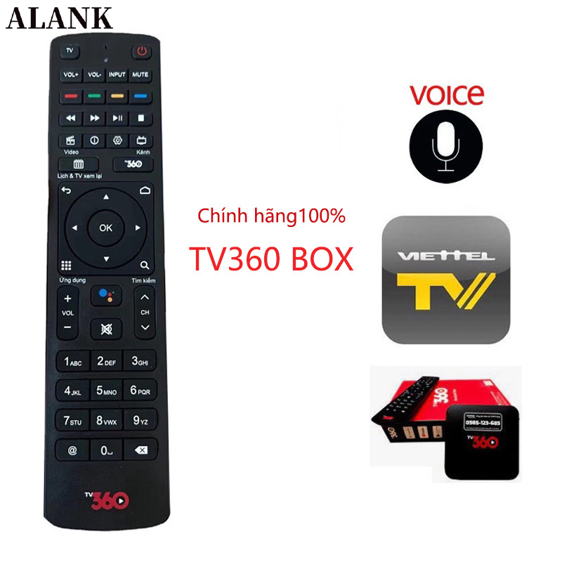 ALANK Remote điều khiển đầu thu Viettel TV360 Box 4K Android TIVI box Chính hãng giọng nói