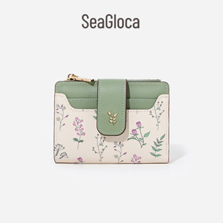 Seagloca Thời Trang Mới Niche Đơn Giản Cổ Điển In Hoa Tươi Dây Kéo Gấp Đôi Ví Ngắn Cho Nữ  1845