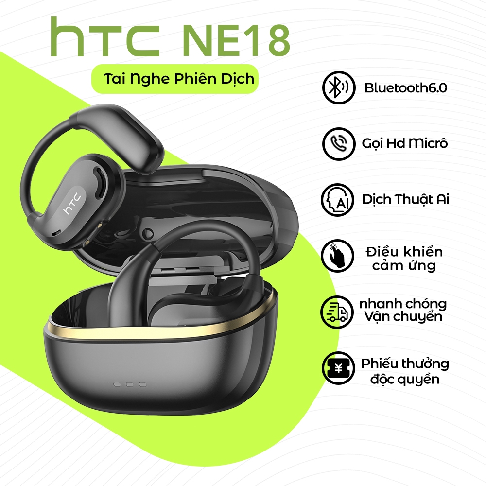 HTC NE18 Tai Nghe Phiên Dịch tai nghe bluetooth 6.0  Al Thông Minh Thời Gian Thực Dịch Tai nghe kinh doanh có Mic chống nước IPX5 | BigBuy360 - bigbuy360.vn