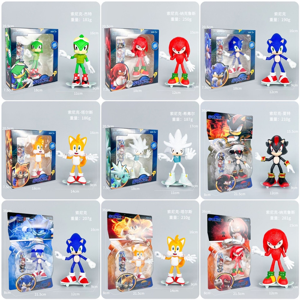 1 Chiếc 16cm Trò Chơi Sonic the Hedgehog Đóng Hộp Phản Lực Hawk Knuckles Echidna Miles Prower Đuôi Bóng Bạc PVC Nhân Vật Hành Động Mô Hình Đồ Chơi Búp Bê