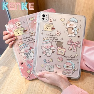 ốp lưng iPad kenke 2 trong 1 có thể tách rời, với hình vẽ hoạt hình động vật dễ thương cho iPad thế hệ 2025 gen 11 A16 gen 10 mini 6 Mini A17 pro M4 pro 11 inch pro 13 M2 Air 4 5 6 7 air 13 M3 gen 7 8 9 (10.2) case ipad vỏ cứng Acrylic với ngăn để bút chì