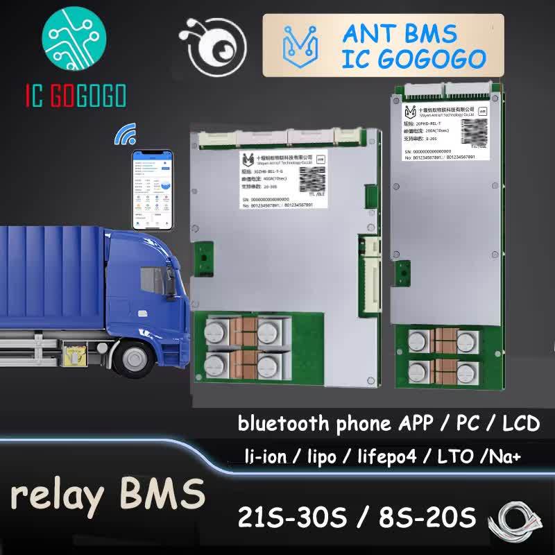 Giải pháp rơle Ant BMS Smart Bluetooth 21S đến 30S 8S - 20S Bảng bảo vệ pin Lithium 400A 500A 48V 72