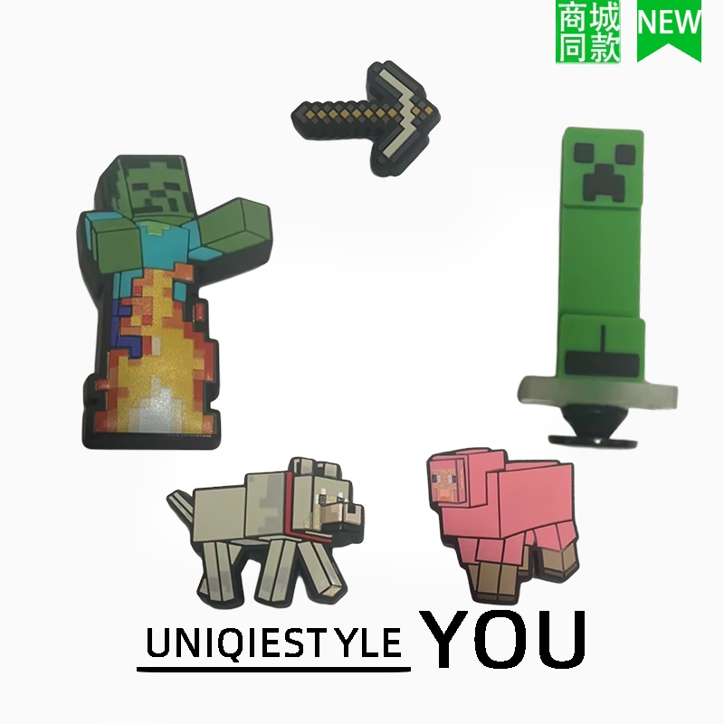 Giày Lỗ Phụ Kiện Hoa Trang Trí Phụ Kiện DIY Kết Cấu Ba Chiều Hoạt Hình Dễ Thương Minecraft