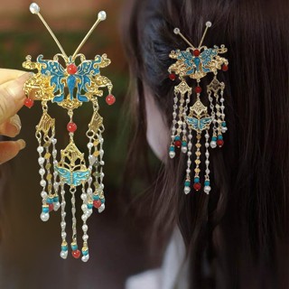 Phong Cách Trung Quốc Men Bướm Kẹp Tóc Nữ Phụ Kiện Tóc Kẹp Tóc Phụ Kiện Tóc Mũ Đội Đầu Kẹp Mỏ Vịt Kẹp