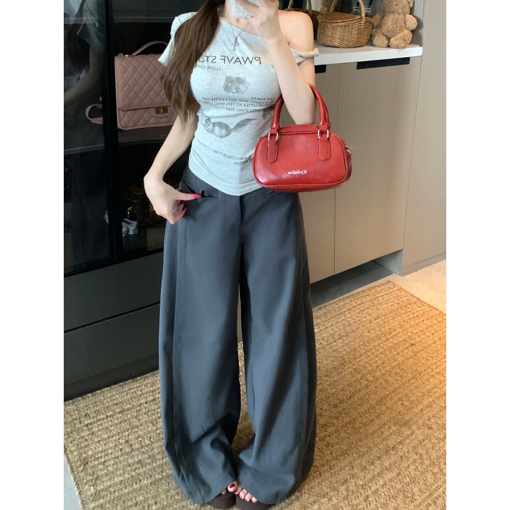 【Sinbounboun】Áo thun ngắn tay in hình mèo con màu xám mùa hè của Mỹ | BigBuy360 - bigbuy360.vn