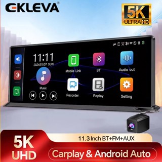  EKLEVA 5K Dash Cam 11.3 "Màn hình cảm ứng Camera ô tô 5G WiFi Không dây CarPlay & Android Tự động ghi vòng lặp Điều hướng DVR 