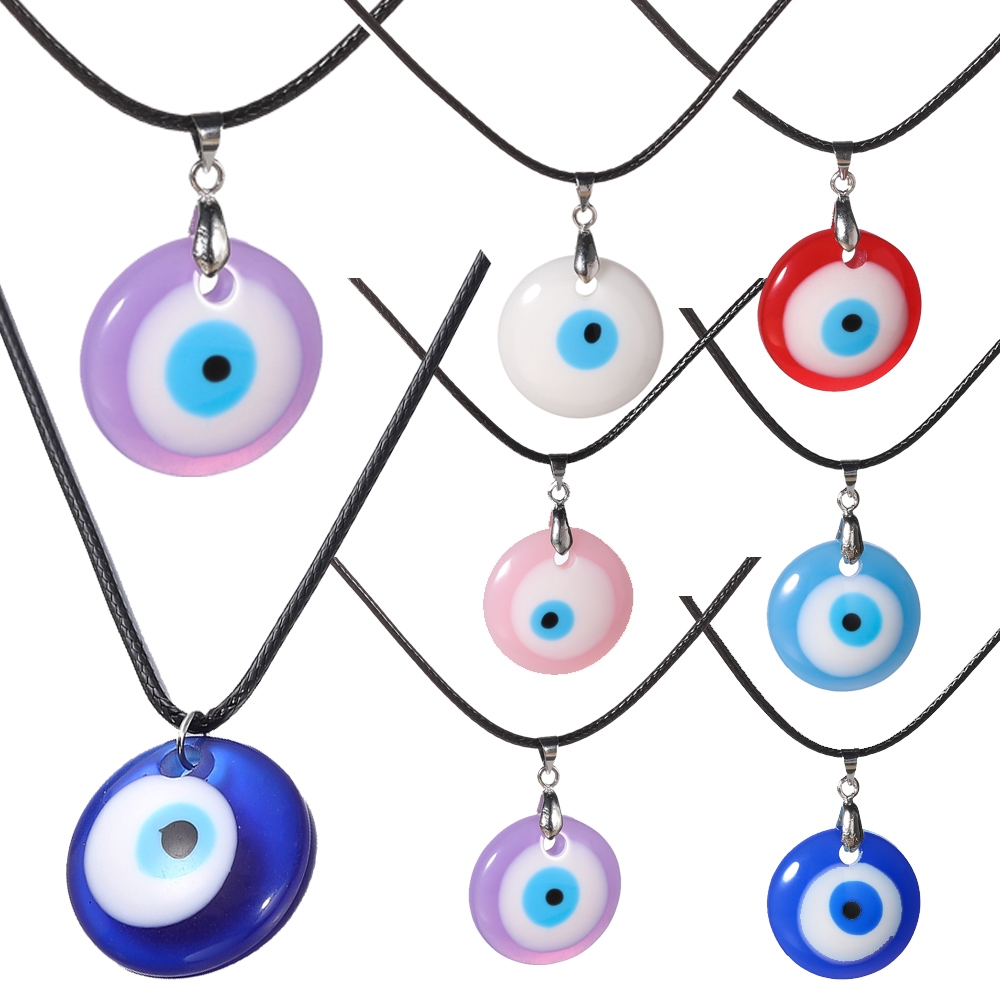  St. kunkka Mắt quỷ  Acrylic Magic Mắt Vòng Cổ Hạt Mới Vòng cổ Mặt Tròn Hình Mắt Quỷ Thời Trang Cho Nam Nữ 