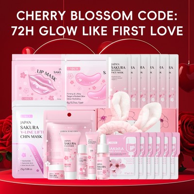 Bộ quà tặng 520 Sakura Bloom cho nàng - Bộ chăm sóc da LAIKOU Sakura Glow Radiance Brightening