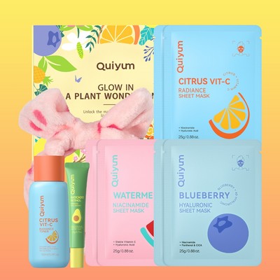QUIYUM Fruites Ultimate Brightening & Hydrat hóa Bộ quà tặng chăm sóc da cho Radiant Glow 10 chiếc