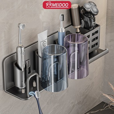 Meidoo Giá Đỡ Bàn Chải Đánh Răng Điện Bằng Nhôm Không Đục Lỗ Đa Năng Tiện Dụng