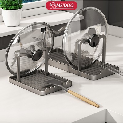 Giá để đồ nhà bếp MEIDOO có thể dùng để đựng nắp nồi, thìa và các dụng cụ nhà bếp khác
