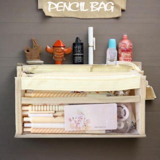  Túi đựng bút chì trong suốt 6 lớp Phong cách đơn giản Hộp đựng bút chì trường học dung tích lớn 