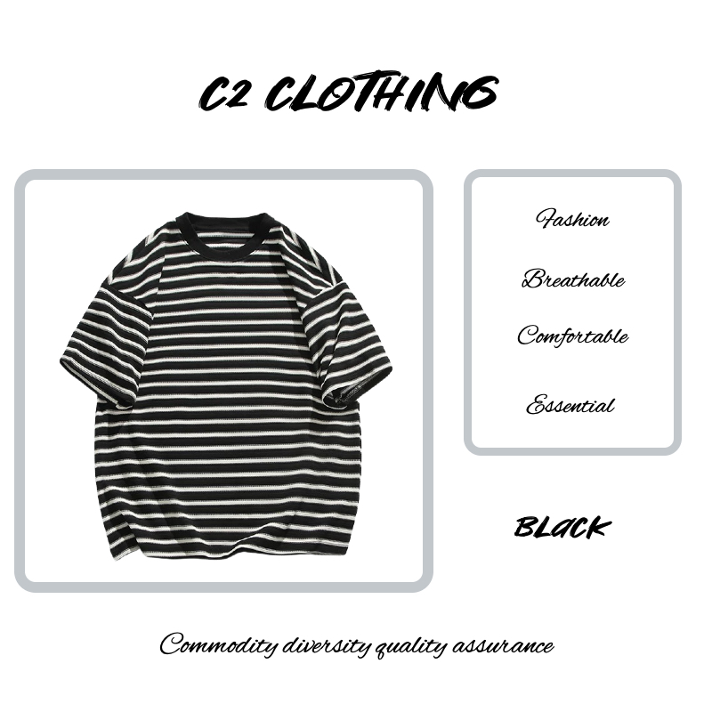 Áo thun nam dáng rộng thoáng khí phong cách Hàn Quốc Thiết kế Sense Niche Sense Kết cấu Sense Áo thu