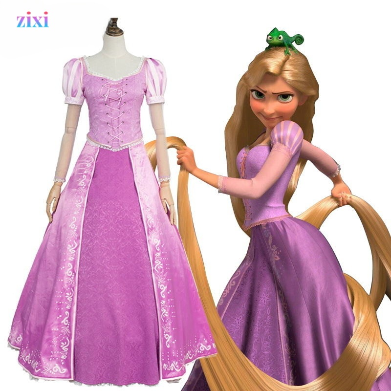 Tangled cos trang phục rapunzel cosplay trang phục halloween công chúa váy