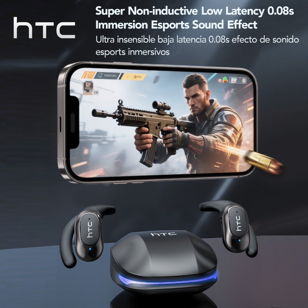 Tai nghe không dây chống nước HTC NE17 AI dịch thời gian thực TWS Bluetooth 5.4 Chất lượng âm thanh HiFi Tai nghe không dây chống nước IPX5 | BigBuy360 - bigbuy360.vn