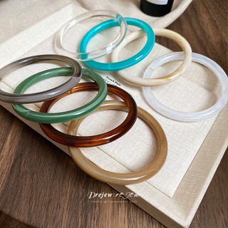 DREJEW Vòng tay nhựa acrylic cổ điển phong cách Trung Quốc mới đơn giản và lạnh lùng phong cách đá cẩm thạch hoa văn vòng tay cổ