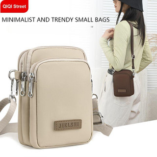  Túi đựng điện thoại di động túi đeo chéo mini nhẹ bằng vải Oxford ba lớp phong cách cao cấp dành cho nữ 