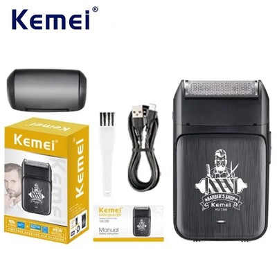 Kemei Nhỏ Gọn Đơn Lá Máy Cạo Râu Di Động Cho Du Lịch Không Dây Đóng Mặt Máy Cạo Râu Cho Đầu Cổ Nam Máy Cạo Râu