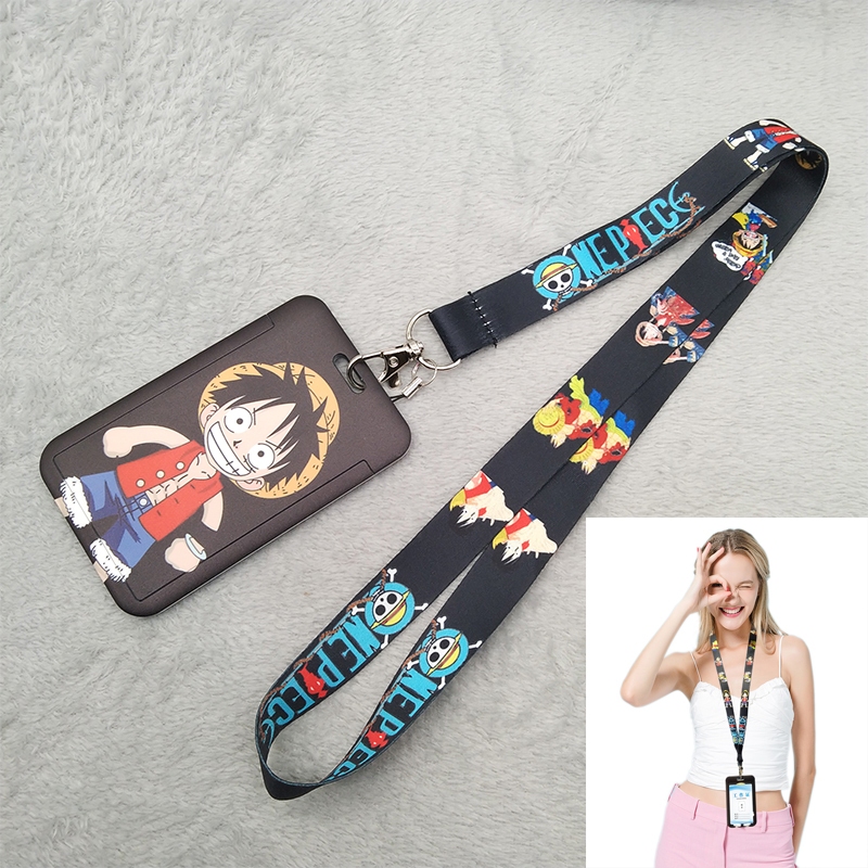 Hộp đựng thẻ Anime, Dây buộc cổ một mảnh, Dây đeo móc khóa cho vỏ điện thoại Hộp đựng thẻ huy hiệu I