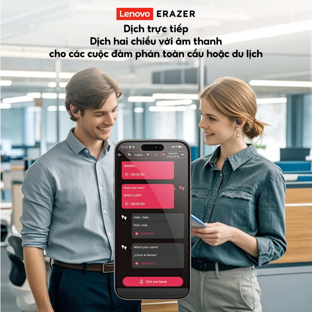 ERAZER XF51 AI tai nghe phiên dịch V6.0 Tai nghe Bluetooth Khử ồn thông minh Cuộc gọi HD Âm nhạc Thời trang Tai nghe thể thao IP55 Chống nước chống mồ hôi | BigBuy360 - bigbuy360.vn