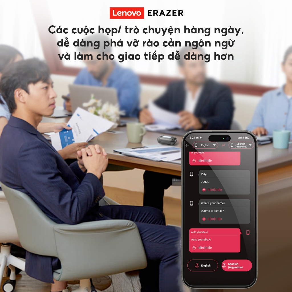 ERAZER XF51 AI tai nghe phiên dịch V6.0 Tai nghe Bluetooth Khử ồn thông minh Cuộc gọi HD Âm nhạc Thời trang Tai nghe thể thao IP55 Chống nước chống mồ hôi | BigBuy360 - bigbuy360.vn