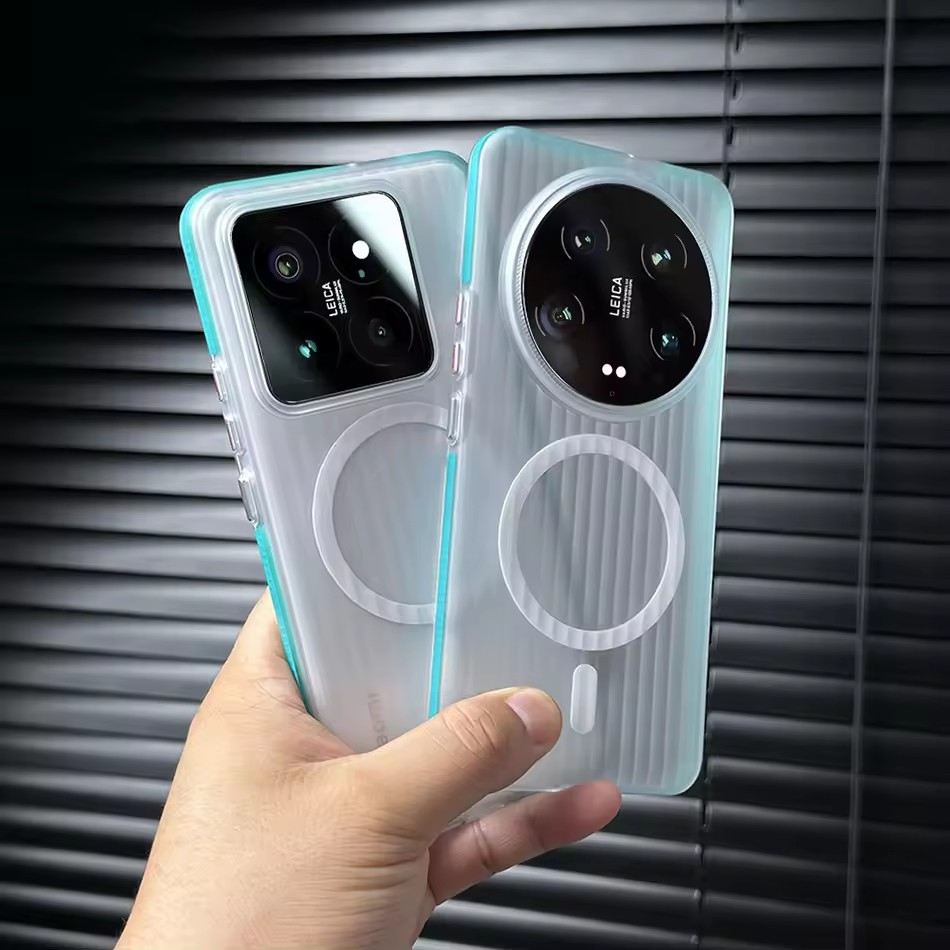 Ốp điện thoại sạc không dây nam châm chống trượt sóng cho Xiaomi Mi 13 14 Pro 15 Ultra Mi15 Matte Cl
